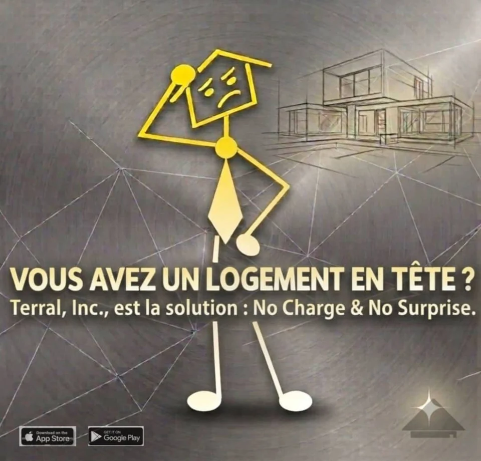 Terral poster: Thinking of a place to stay? Terral, Inc. is the solution: No Charge & No Surprise.